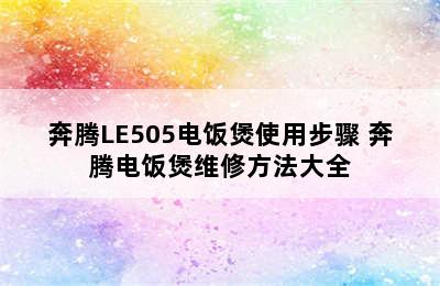 奔腾LE505电饭煲使用步骤 奔腾电饭煲维修方法大全